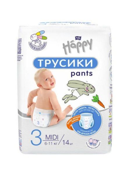Изображение товара Трусики Bella Happy Midi 6-11кг 14шт Трусики Bella Happy Midi 6-11кг 14шт фотография