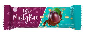 Батончик мюсли MuslyBar Чернослив в темной глазури 25г